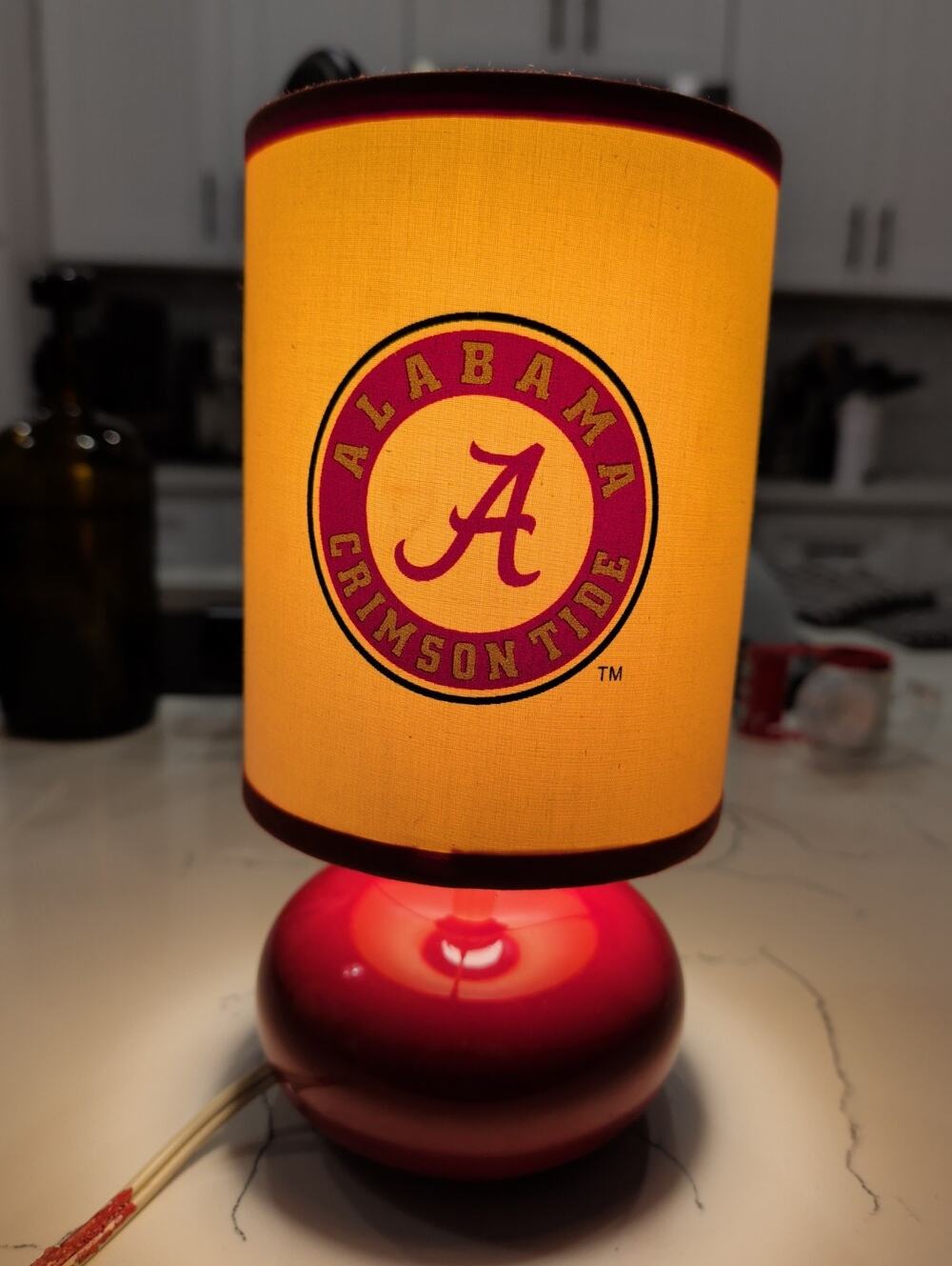 Alabama Crimson Tide NCAA Table Lamp Desk Light Fan Cave Room Decor Roll Tide...